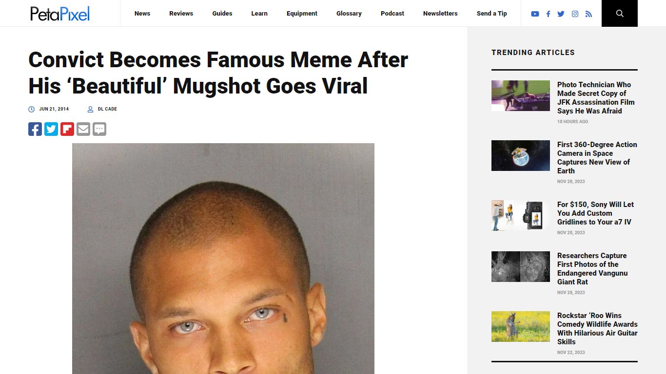 Convict Becomes Famous Meme After His 'Beautiful' Mugshot Goes Viral ...